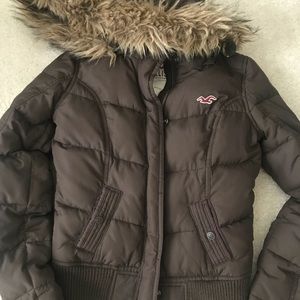 Faux fur hollister jacket